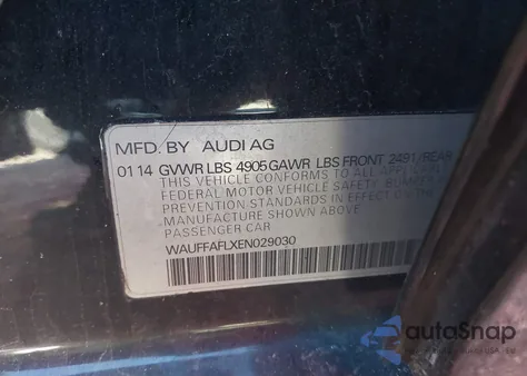 2014 Audi A4 2.0T Premium из США, поврежденный, VIN WAUFFAFLXEN029030